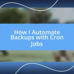 How I Automate Backups with Cron Jobs