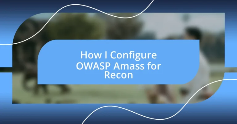 How I Configure OWASP Amass for Recon