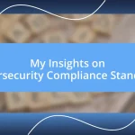 My Insights on Cybersecurity Compliance Standards