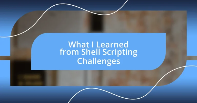 What I Learned from Shell Scripting Challenges