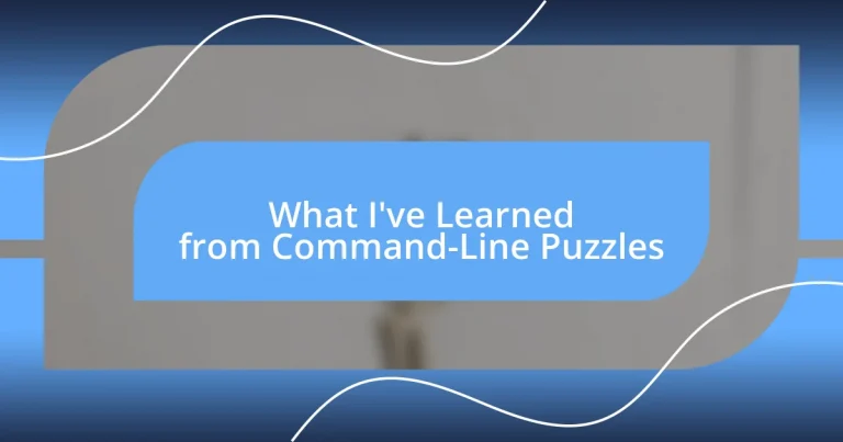 What I’ve Learned from Command-Line Puzzles