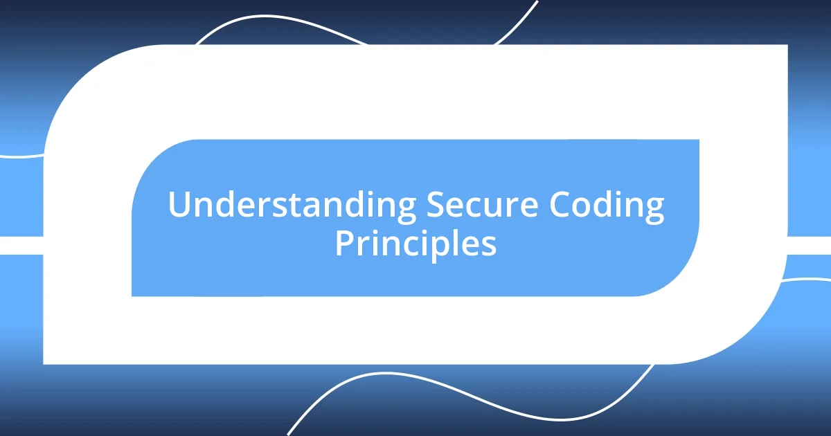 Understanding Secure Coding Principles